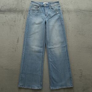 Flying Monkey Jeans Women's Size 26 Blue Mid-Rise Wide-Leg 32" Inseam Distressed